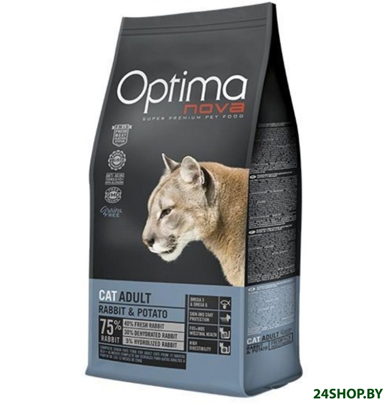 Сухой корм для кошек Optimanova Cat Adult Rabbit and Potato (8 кг) Сухой корм для кошек Optimanova Cat Adult Rabbit and Potato (8 кг)