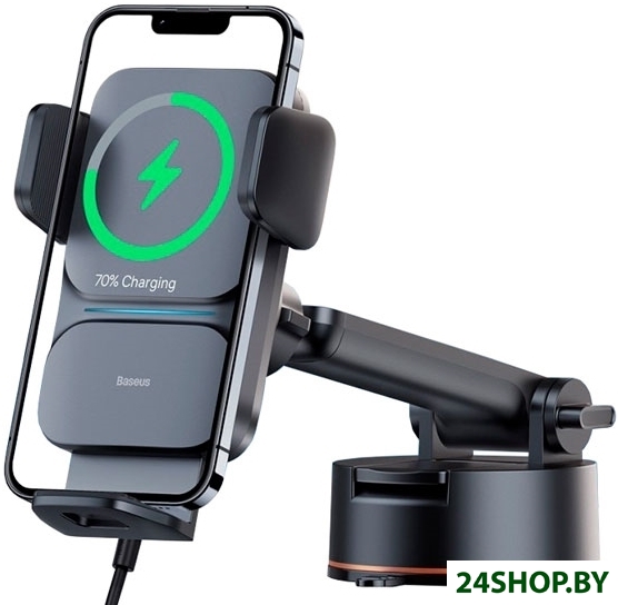 Держатель для смартфона Baseus Wisdom Auto Alignment Car Mount Wireless Charger CGZX000101 Держатель для смартфона Baseus Wisdom Auto Alignment Car Mount Wireless Charger CGZX000101