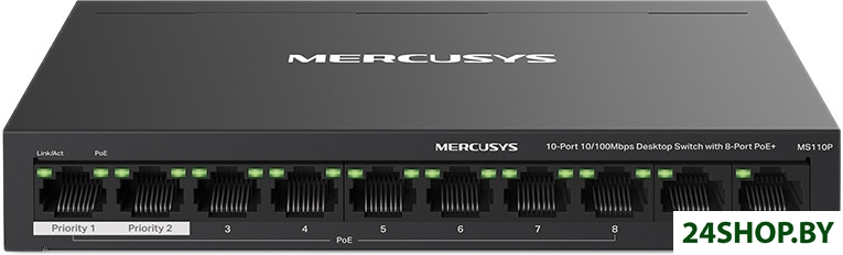 Неуправляемый коммутатор Mercusys MS110P Неуправляемый коммутатор Mercusys MS110P