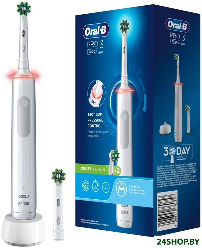 Электрическая зубная щетка Oral-B Pro 3 3000 Cross Action D505.523.3 8006540760857 (белый) Электрическая зубная щетка Oral-B Pro 3 3000 Cross Action D505.523.3 8006540760857 (белый)