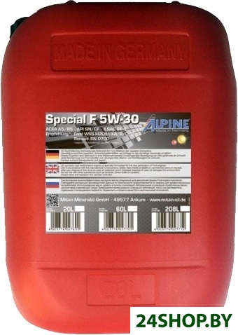 Моторное масло Alpine Special F 5W-30 20л Моторное масло Alpine Special F 5W-30 20л