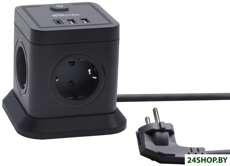 Сетевой фильтр Ritmix RM-242C (черный) Сетевой фильтр Ritmix RM-242C (черный)