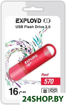 USB флэш-накопитель Exployd 570 16GB (красный) (EX-16GB-570-Red) USB флэш-накопитель Exployd 570 16GB (красный) (EX-16GB-570-Red)