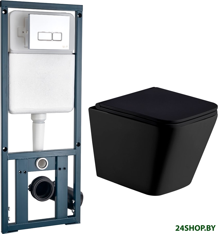 Унитаз WeltWasser Gelbach 004 MT-BL + Marberg 410 SE (черный матовый/хром) Унитаз WeltWasser Gelbach 004 MT-BL + Marberg 410 SE (черный матовый/хром)