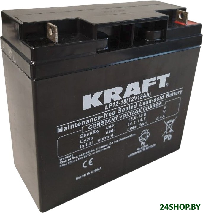 Аккумулятор для ИБП KRAFT LP12-18 (12V/18Ah) Аккумулятор для ИБП KRAFT LP12-18 (12V/18Ah)