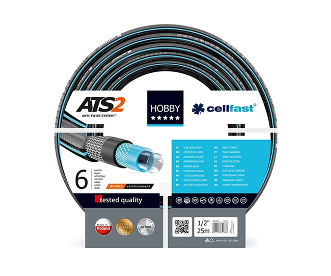 Шланг поливочный Cellfast HOBBY ATS 1/2 дюйма 25 м (арт. 16-200) Шланг поливочный Cellfast HOBBY ATS 1/2 дюйма 25 м (арт. 16-200)