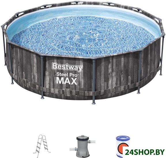 Каркасный бассейн Bestway Steel Pro Max 5614X (366x100, с фильтр-насосом и лестницей) Каркасный бассейн Bestway Steel Pro Max 5614X (366x100, с фильтр-насосом и лестницей)