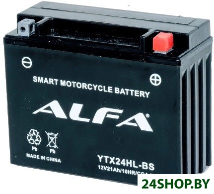 Мотоциклетный аккумулятор ALFA YTX24HL-BS (21 А·ч) Мотоциклетный аккумулятор ALFA YTX24HL-BS (21 А·ч)