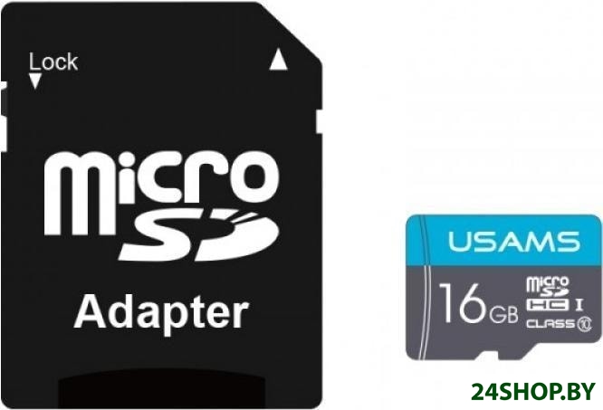 Карта памяти Usams US-ZB117 High Speed TF Card 16GB (с адаптером) Карта памяти Usams US-ZB117 High Speed TF Card 16GB (с адаптером)