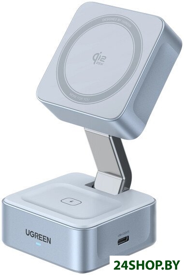 Беспроводное зарядное Ugreen MagFlow 2-in-1 W752 55960 (голубой) Беспроводное зарядное Ugreen MagFlow 2-in-1 W752 55960 (голубой)