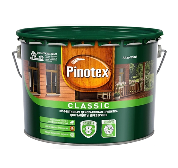 Пропитка Pinotex Classic 9 л (орегон) Пропитка Pinotex Classic 9 л (орегон)