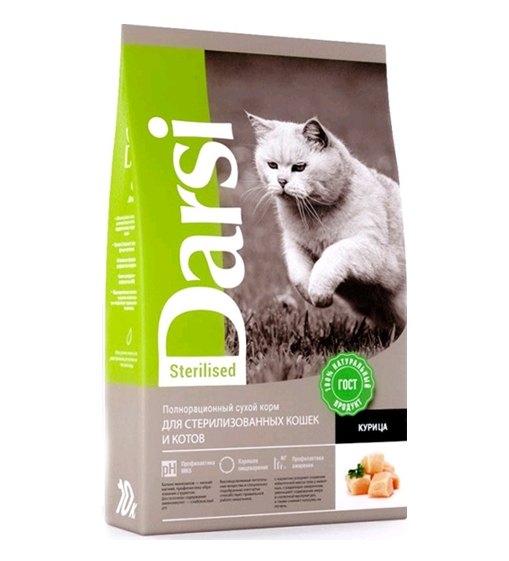 Сухой корм для кошек Darsi для стерилизованных кошек c курицей (10 кг) Сухой корм для кошек Darsi для стерилизованных кошек c курицей (10 кг)