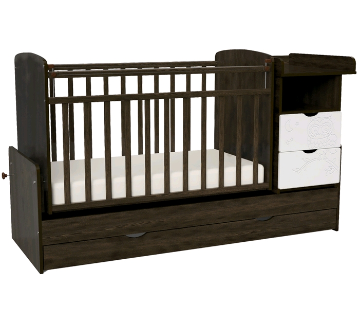 Детская кроватка INDIGO Соната 552038-1 (венге/белый) Детская кроватка INDIGO Соната 552038-1 (венге/белый)