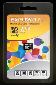 Карта памяти Exployd MicroSDHC Class 10 4GB Карта памяти Exployd MicroSDHC Class 10 4GB