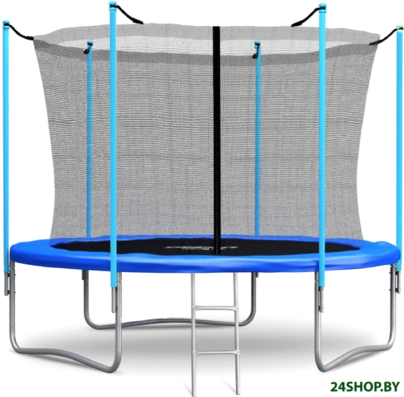 Батут Atlas Sport 252 см - 8ft (с лестницей, внутренняя сетка, синий) Батут Atlas Sport 252 см - 8ft (с лестницей, внутренняя сетка, синий)