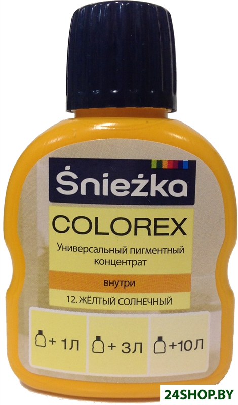 Колеровочная краска Sniezka Colorex 0.1 л (№12, желтый солнечный) Колеровочная краска Sniezka Colorex 0.1 л (№12, желтый солнечный)