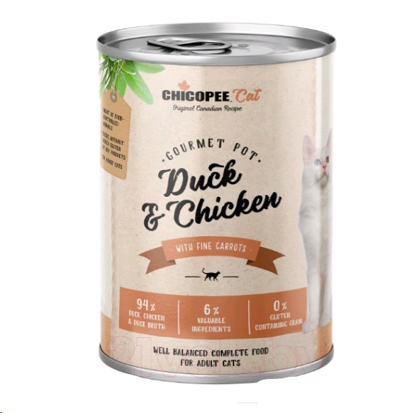 Консервированный корм для кошек Chicopee Adul утка с курицей (0,4 кг) Консервированный корм для кошек Chicopee Adul утка с курицей (0,4 кг)