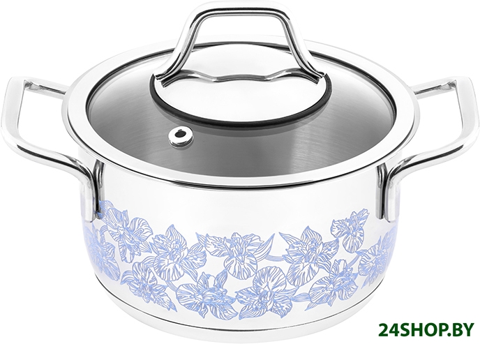 Кастрюля Elan Gallery Гармония вкуса Серебро Ирис 120977 Кастрюля Elan Gallery Гармония вкуса Серебро Ирис 120977