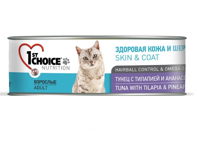 Корм для кошек 1st Choice Adult Tuna, Tilapia and Pineapple (85г) Корм для кошек 1st Choice Adult Tuna, Tilapia and Pineapple (85г)