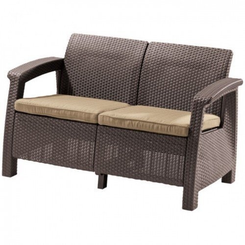 Диван садовый Keter Corfu Love Sofa 214770 (коричневый) Диван садовый Keter Corfu Love Sofa 214770 (коричневый)