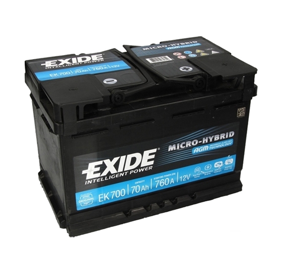 Автомобильный аккумулятор Exide Hybrid AGM EK700 (70 А/ч) Автомобильный аккумулятор Exide Hybrid AGM EK700 (70 А/ч)