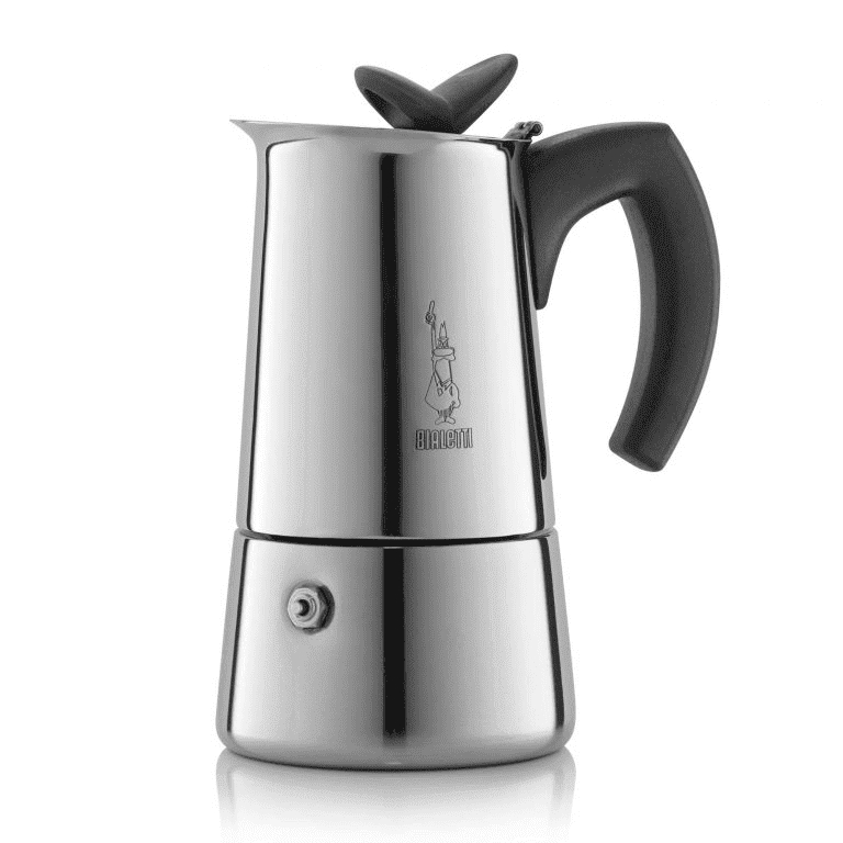 Гейзерная кофеварка Bialetti Musa (150 мл, нержавеющая сталь) Гейзерная кофеварка Bialetti Musa (150 мл, нержавеющая сталь)