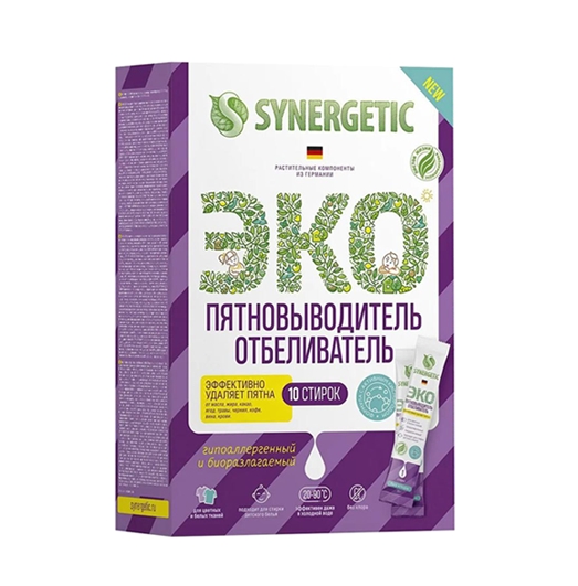 SYNERGETIC Отбеливатель-пятновыводитель с активным кислородом (10 стирок), 250 гр SYNERGETIC Отбеливатель-пятновыводитель с активным кислородом (10 стирок), 250 гр
