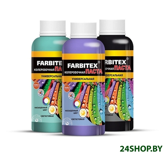 Колеровочная краска Farbitex Паста колеровочная универсальная 0.1 л (черный) Колеровочная краска Farbitex Паста колеровочная универсальная 0.1 л (черный)