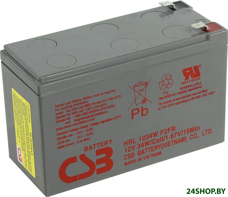 Аккумулятор для ИБП CSB HRL1234W F2FR (12В/9 А·ч) Аккумулятор для ИБП CSB HRL1234W F2FR (12В/9 А·ч)