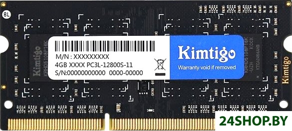 Оперативная память Kimtigo 4ГБ DDR3 SODIMM 1600 МГц KT4GS3ED8 Оперативная память Kimtigo 4ГБ DDR3 SODIMM 1600 МГц KT4GS3ED8