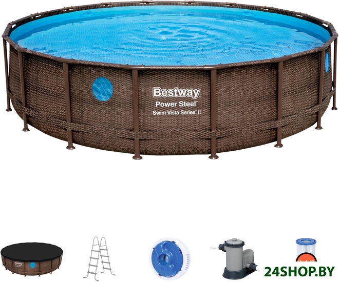 Каркасный бассейн Bestway Power Steel Swim Vista 56977 (549x122, с фильтр-насосом и лестницей) Каркасный бассейн Bestway Power Steel Swim Vista 56977 (549x122, с фильтр-насосом и лестницей)