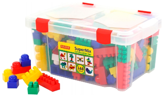 Конструктор Полесье Супер-микс (168 элементов) (в контейнере) (50601) Конструктор Полесье Супер-микс (168 элементов) (в контейнере) (50601)