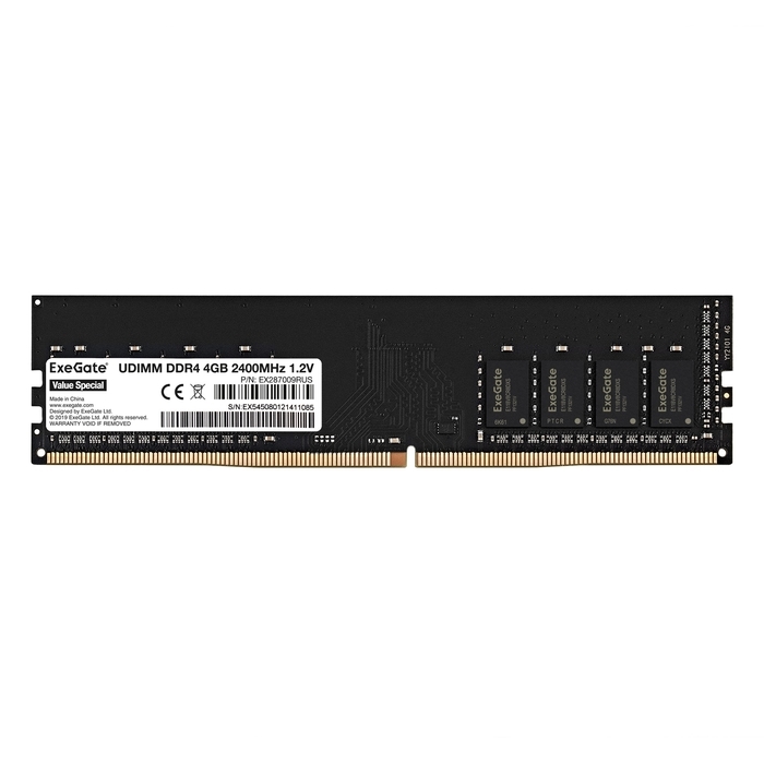 Оперативная память ExeGate Value Special 4GB DIMM DDR4 PC4-19200 (EX287009RUS) Оперативная память ExeGate Value Special 4GB DIMM DDR4 PC4-19200 (EX287009RUS)