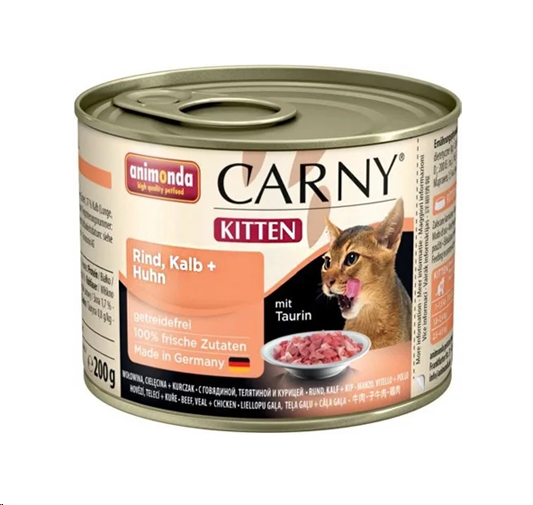 Консервированный корм для кошек Animonda Carny Kitten с говядиной, телятиной и курицей 200 г Консервированный корм для кошек Animonda Carny Kitten с говядиной, телятиной и курицей 200 г