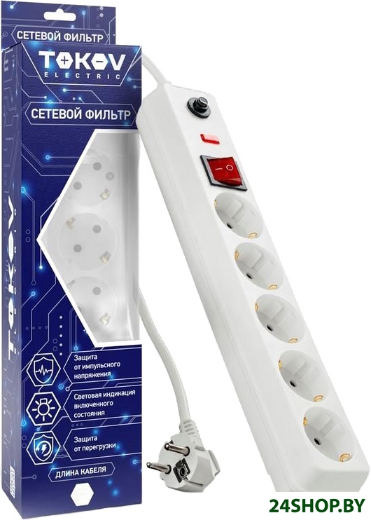Сетевой фильтр Tokov Electric TKE-C01-SF5-3-ZV Сетевой фильтр Tokov Electric TKE-C01-SF5-3-ZV