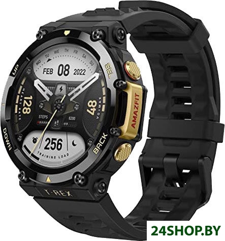 Умные часы Amazfit T-Rex 2 (звездно-черный/золотистый) Умные часы Amazfit T-Rex 2 (звездно-черный/золотистый)
