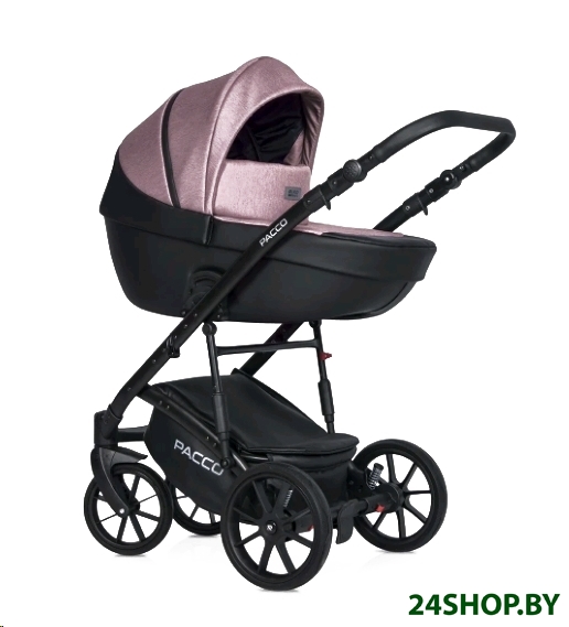 Детская универсальная коляска RIKO Basic Pacco 2 в 1 (02, розовый/черный) Детская универсальная коляска RIKO Basic Pacco 2 в 1 (02, розовый/черный)