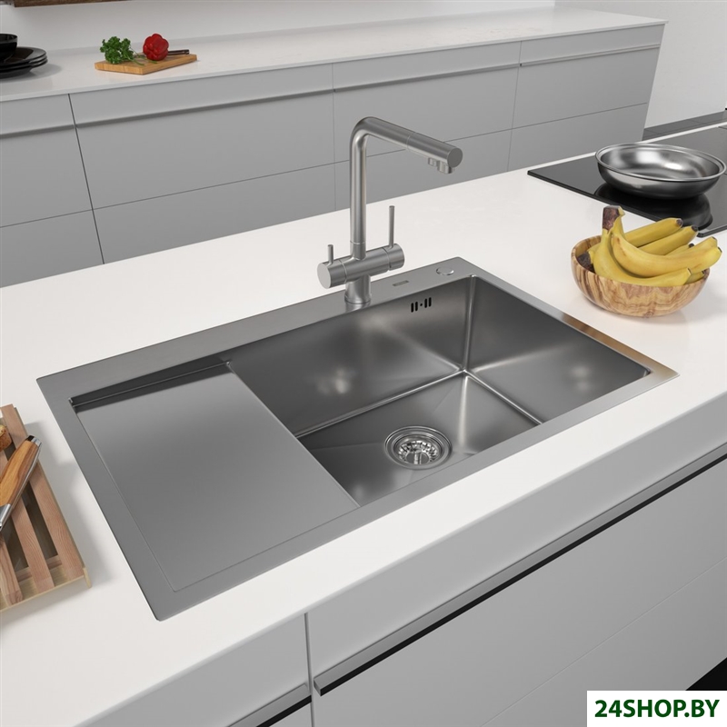 Кухонная мойка ARFEKA ECO AR 780*500 R SATIN Кухонная мойка ARFEKA ECO AR 780*500 R SATIN