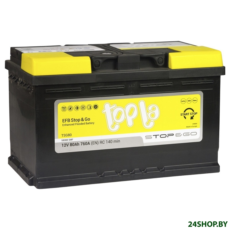 Автомобильный аккумулятор Topla 80 Ah -112080 - EFB Stop & Go R+ (80 А·ч) Автомобильный аккумулятор Topla 80 Ah -112080 - EFB Stop & Go R+ (80 А·ч)