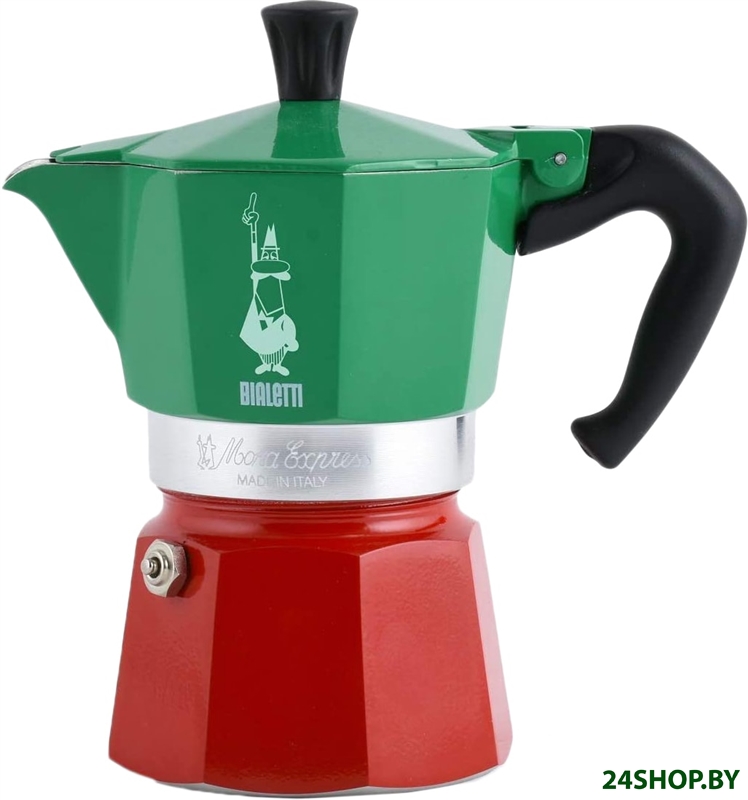 Гейзерная кофеварка Bialetti Moka Express Tricolor (3 порции) Гейзерная кофеварка Bialetti Moka Express Tricolor (3 порции)
