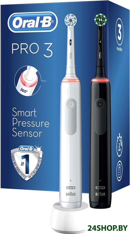 Комплект зубных щеток Oral-B Pro 3 3900 Duo Cross Action + Sensi White D505.523.3H Комплект зубных щеток Oral-B Pro 3 3900 Duo Cross Action + Sensi White D505.523.3H