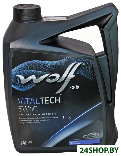 Моторное масло Wolf Vital Tech 5W-40 4л Моторное масло Wolf Vital Tech 5W-40 4л