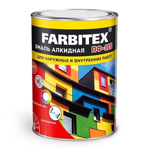 Эмаль Farbitex ПФ-115 10 кг (голубой) Эмаль Farbitex ПФ-115 10 кг (голубой)