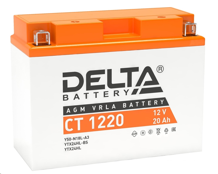 Мотоциклетный аккумулятор Delta CT 1220 (20 А·ч) Мотоциклетный аккумулятор Delta CT 1220 (20 А·ч)