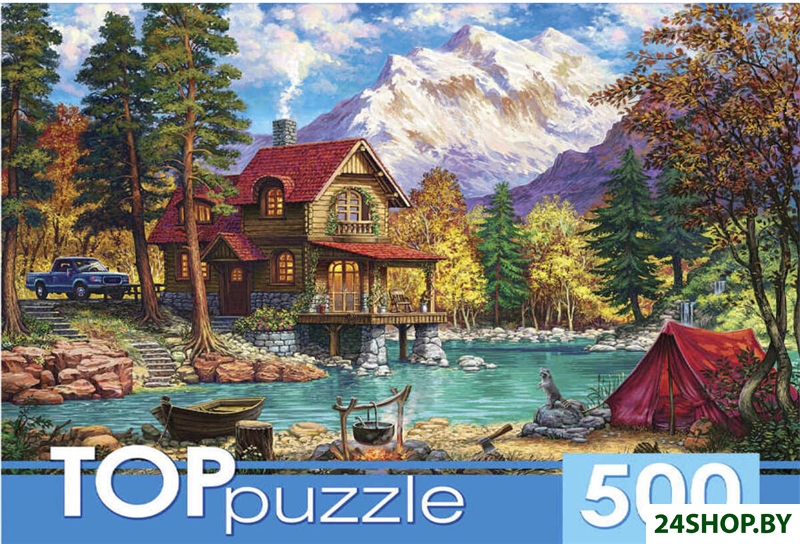Пазл Top Puzzle Домик у озера в горах Пазл Top Puzzle Домик у озера в горах