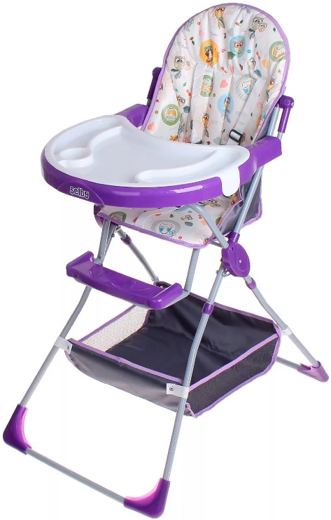 Стульчик для кормления Selby SH-252 (Совы, фиолетовый) Стульчик для кормления Selby SH-252 (Совы, фиолетовый)