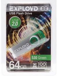 USB флэш-накопитель EXPLOYD 530 64GB (зеленый) (EX064GB530-G) USB флэш-накопитель EXPLOYD 530 64GB (зеленый) (EX064GB530-G)