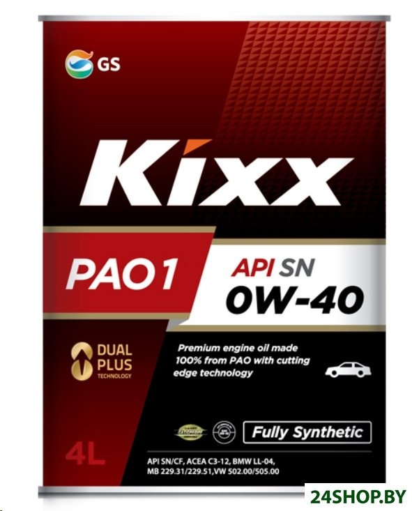 Моторное масло Kixx PAO1 0W-40 SN/CF 4л Моторное масло Kixx PAO1 0W-40 SN/CF 4л