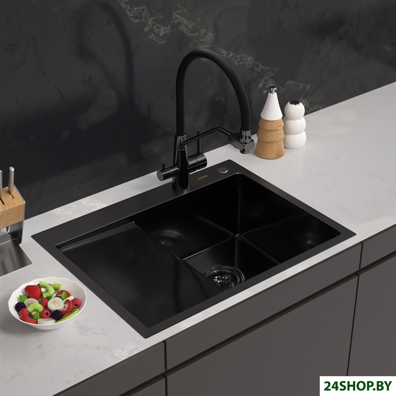 Кухонная мойка ARFEKA ECO AR 650*500 R BLACK PVD NANO Кухонная мойка ARFEKA ECO AR 650*500 R BLACK PVD NANO