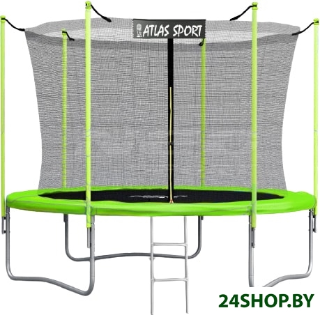 Батут Atlas Sport 312 см - 10ft (с лестницей, внутренняя сетка, зеленый) Батут Atlas Sport 312 см - 10ft (с лестницей, внутренняя сетка, зеленый)